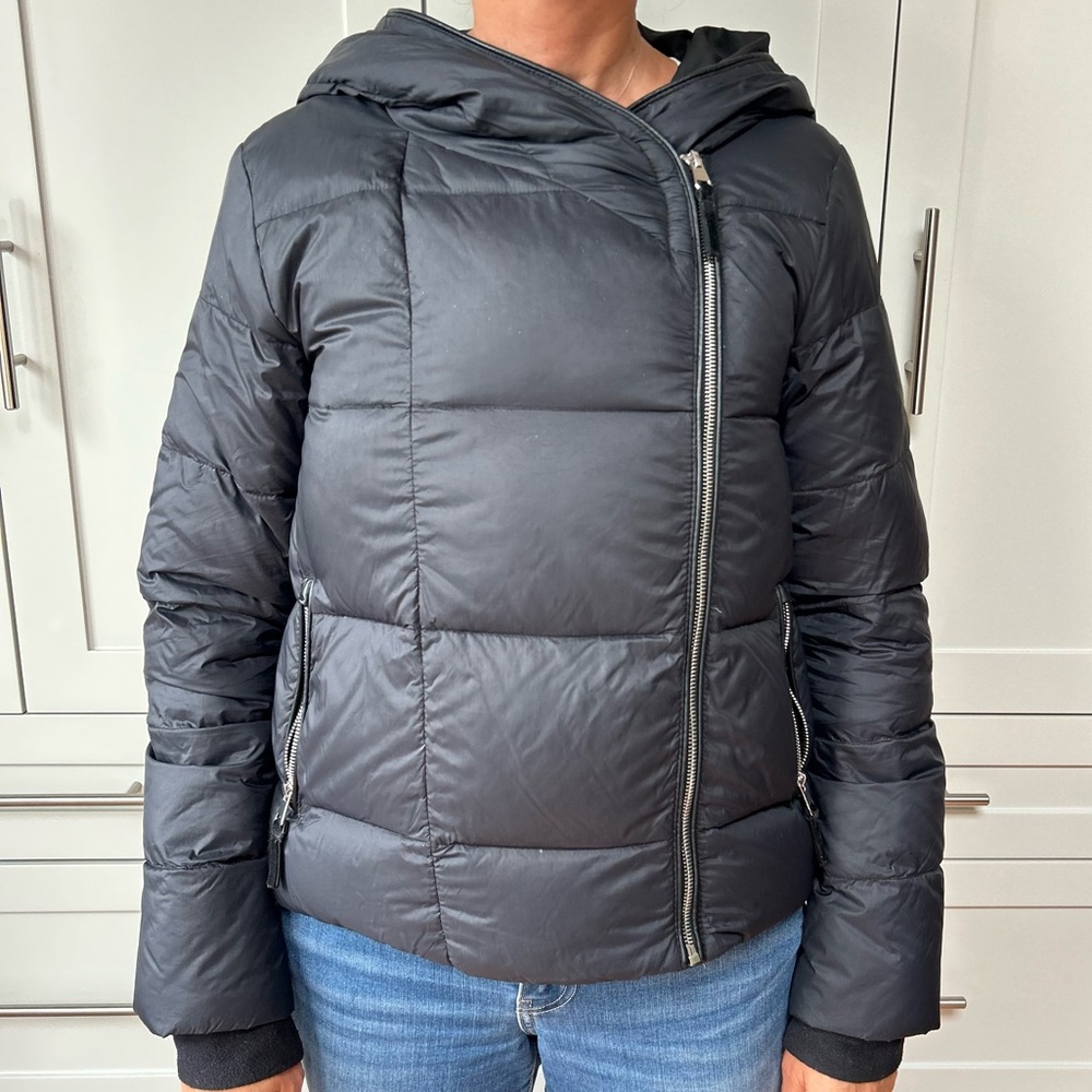 Black Asymmetrical Zara Down Coat